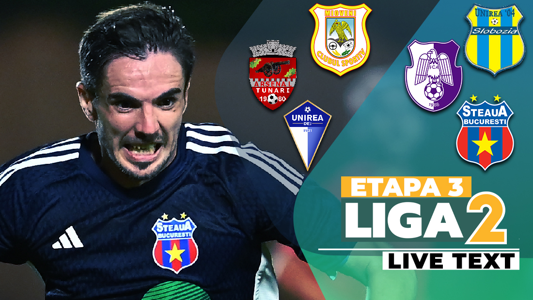 Meciuri la Mioveni, Tunari și Dej în etapa a 3-a a Ligii 2
