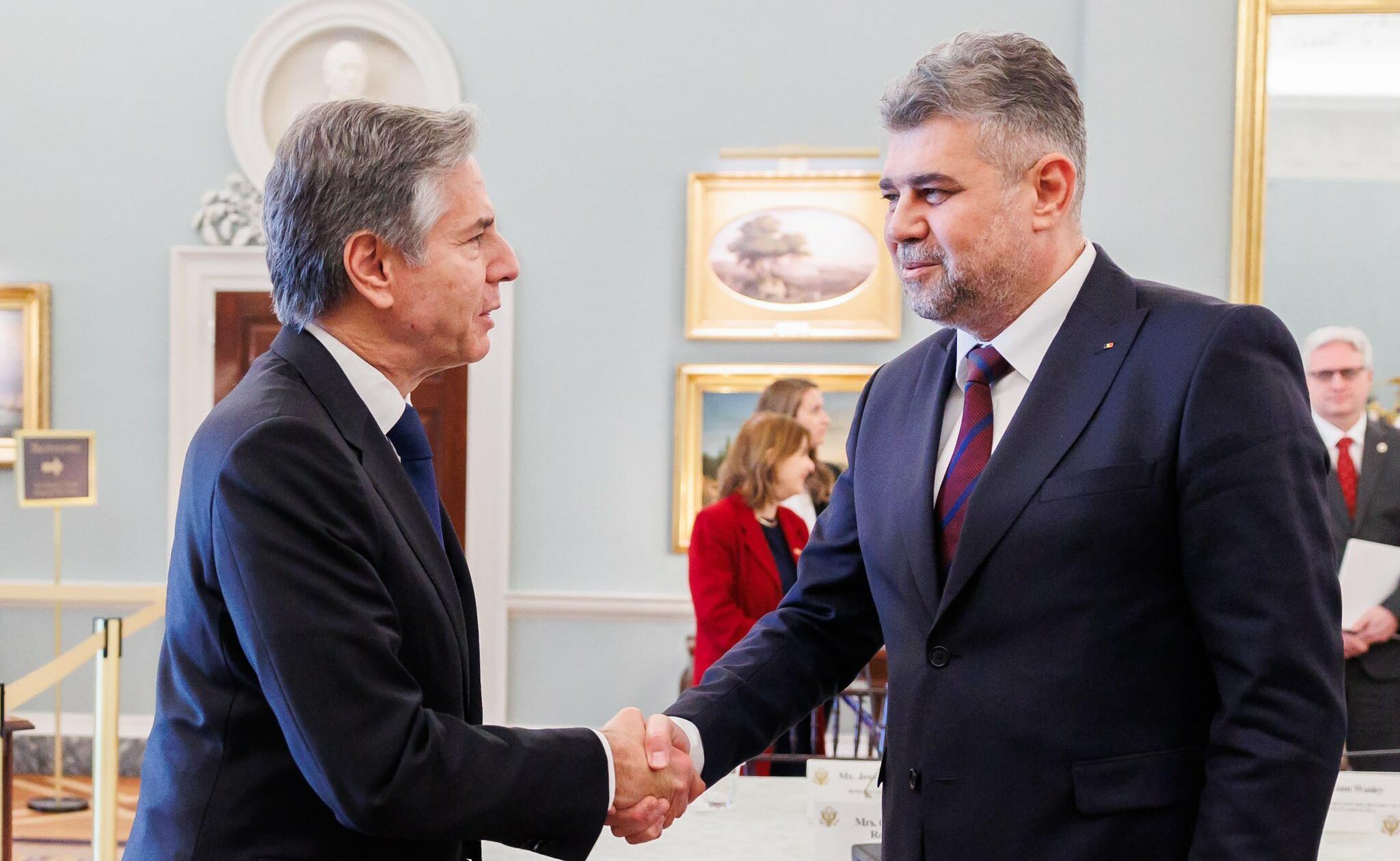 Marcel Ciolacu, față în față cu Antony Blinken / „România și-a învățat lecția în ceea ce privește Rusia”