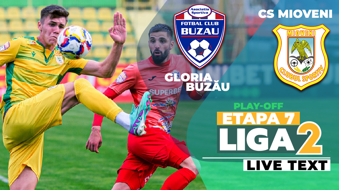 Gloria Buzău – CS Mioveni se joacă în etapa a 7-a a play-off-ului Ligii 2