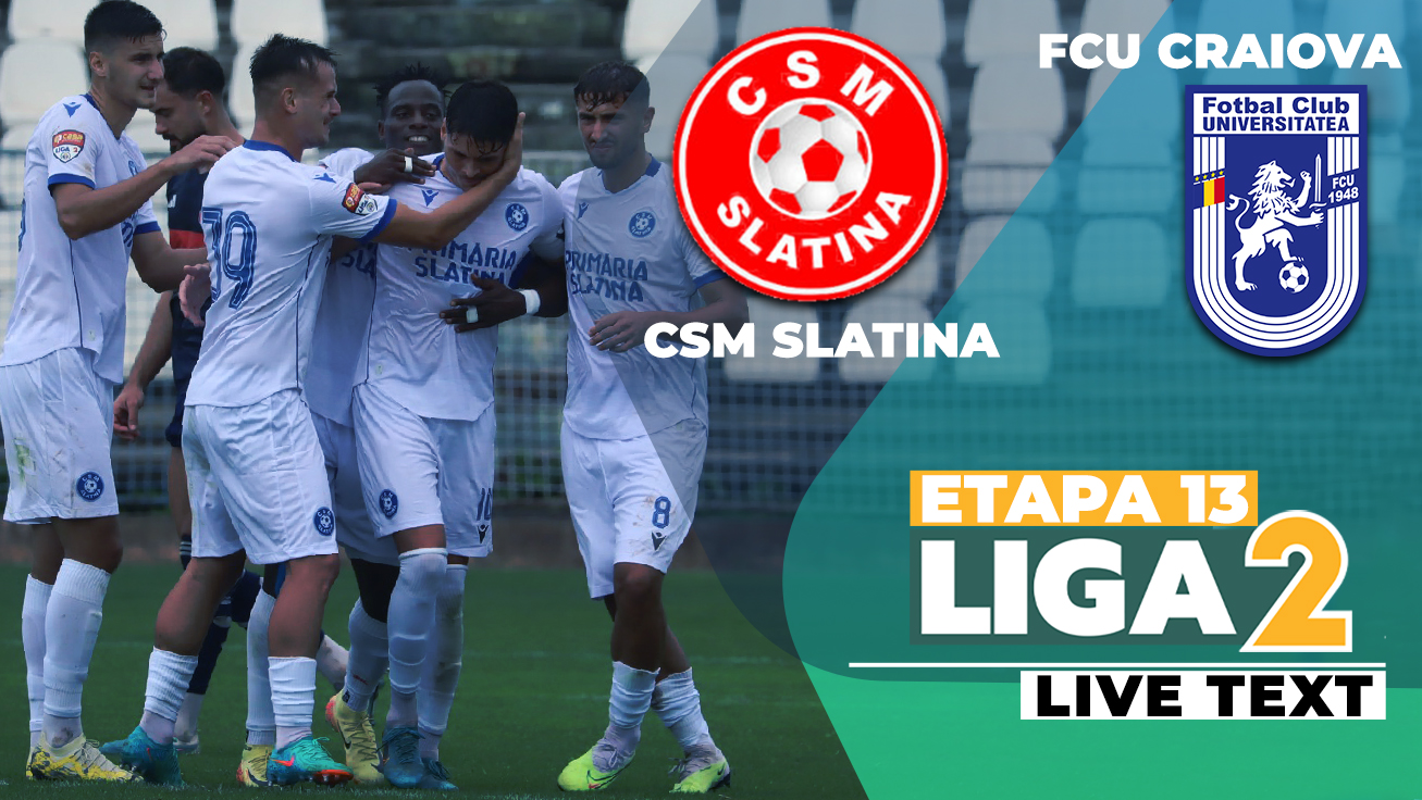 CSM Slatina – FCU Craiova se joacă în etapa 13 din Liga 2 CSM Slatina – FCU Craiova se joacă în etapa 13 din Liga 2